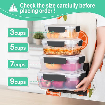 YORY 7 cup Plastic Food Storage Containers - Image 3