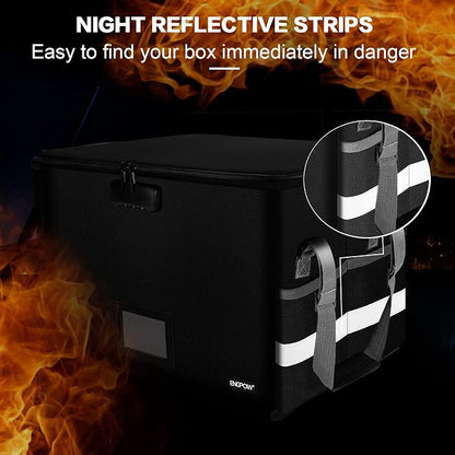 ENGPOW File Box with Lock, Fireproof Document Box with Pockets, Collapsible - Image 7
