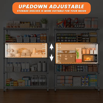 REIBII 5 Tier Metal Shelving Storage Shelves, Wire Shelves Pantry Shelves - Image 6