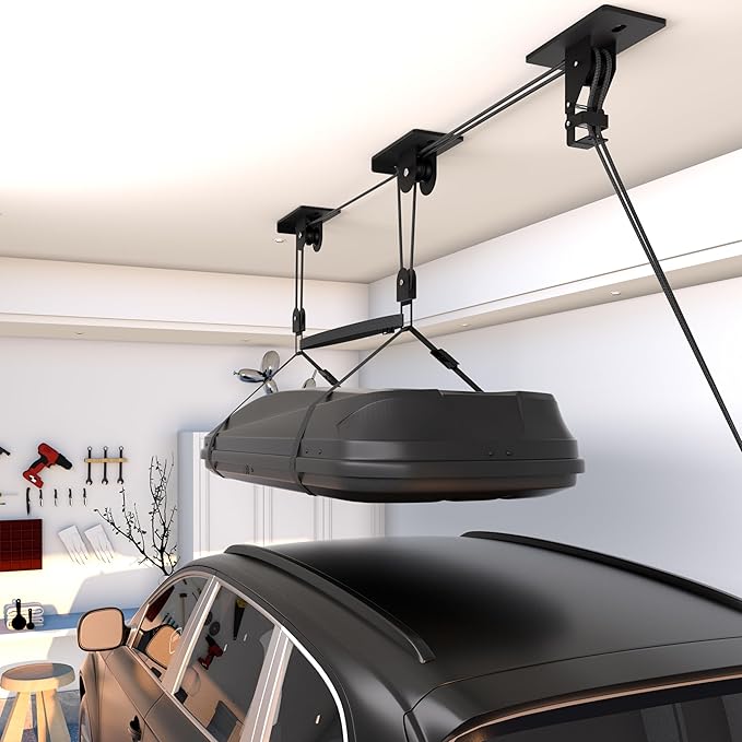 Cargo Box Pulley System for Garage Storage, Heavy-Duty - Image 2