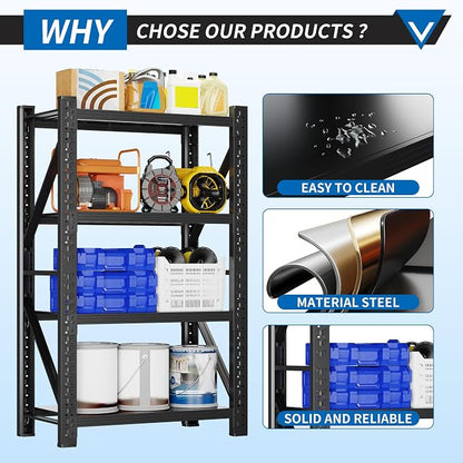 3000LBS Garage Shelving 42" W Garage Shelving Heavy Duty 4-Tier Metal Storage - Image 5
