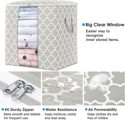 WISELIFE Storage Bags 4 Pack/100L Large Blanket Clothes Organization and - Image 2