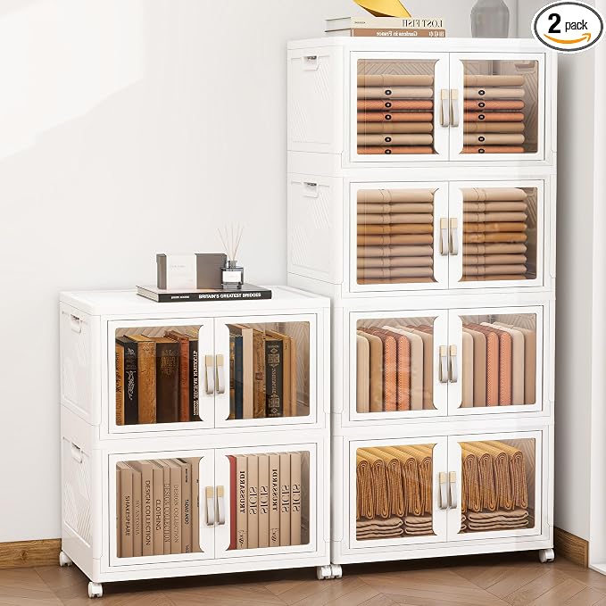 Large Clear Stackable Storage Bins by Unknown