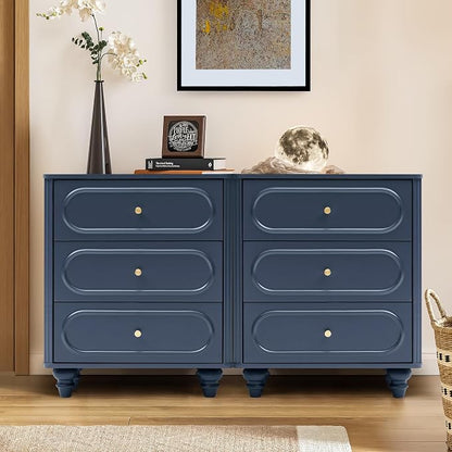 3 Drawer Fluted Dresser for Bedroom Set of 2, Mid Century Modern Chest of by ORRD