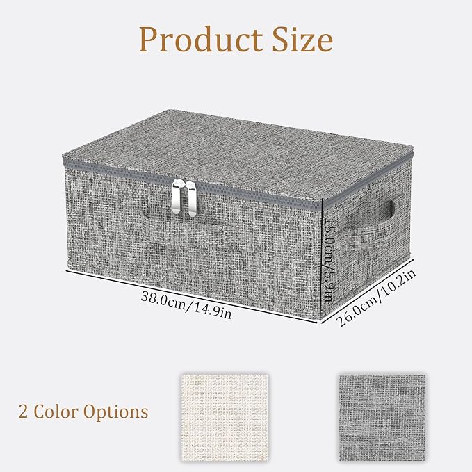 Blanket Bags with Lid, Foldable Underbed Storage Bins, Home Basket Container - Image 6