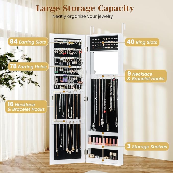 Giantex Wall Mounted Jewelry Cabinet - Image 5