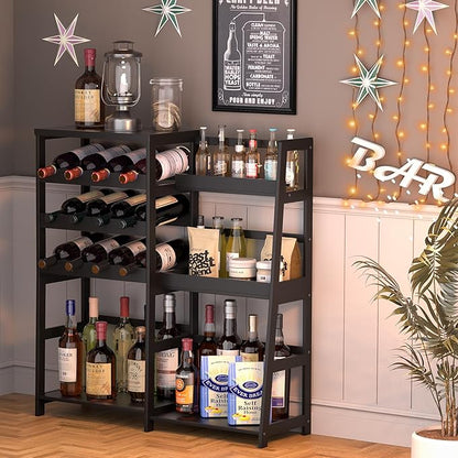 VASMIA Versatile Liquor Stand for Home Bar, Wine Rack Freestanding Floor - Image 3