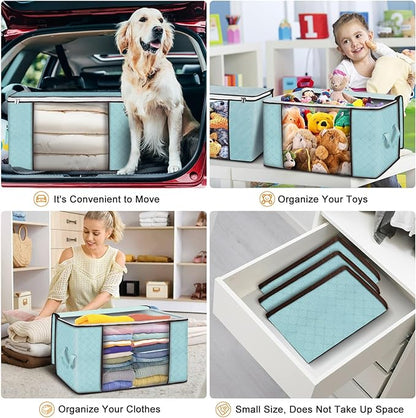 Budding Joy 90 L Large Storage Bags, 4 Pack Clothes Storage Bins Foldable - Image 5