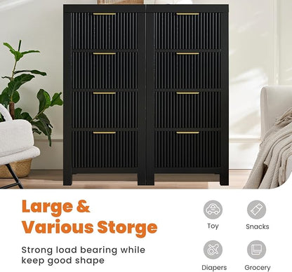 Mid-Century Modern Tall Wooden Dresser - Image 4
