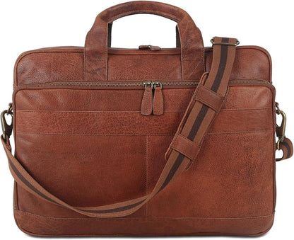 KomalC 16 Inch Leather briefcases Laptop Messenger Bags - Image 7