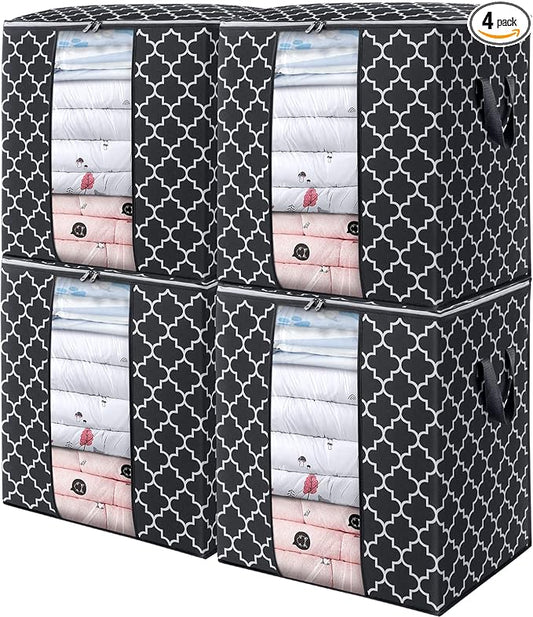 WISELIFE Storage Bags 4 Pack/100L Large Blanket Clothes Organization and by WiseLife
