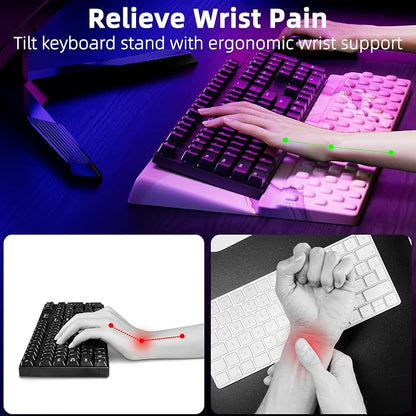 Ospelelf Keyboard Wrist Rest, Comfortable Ergonomic Keyboard Stand Riser Holder - Image 2