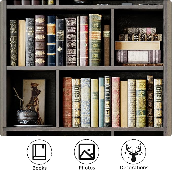 IRONCK Bookcase with Doors, Tall Bookshelf with Storage, Bookshelves and - Image 6