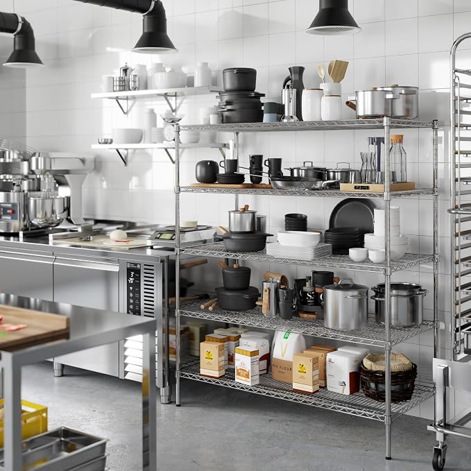 24" Deep x 54" Wide x 64" Height Wire Shelving Kit | 5-Tier | NSF Commercial - Image 6