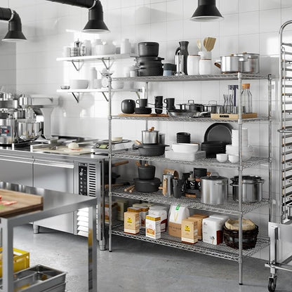 24" Deep x 54" Wide x 64" Height Wire Shelving Kit | 5-Tier | NSF Commercial - Image 6