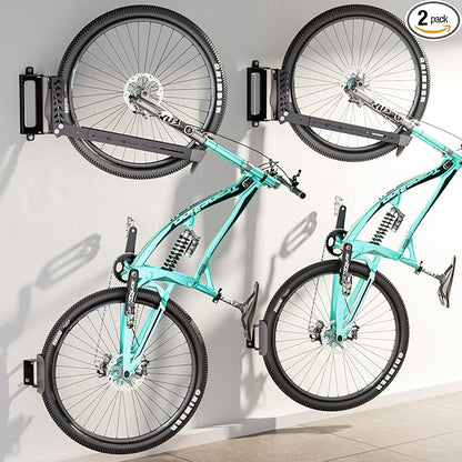 2-Pack Swivel Bike Rack Wall Mount, Bike Hangers by Byokay