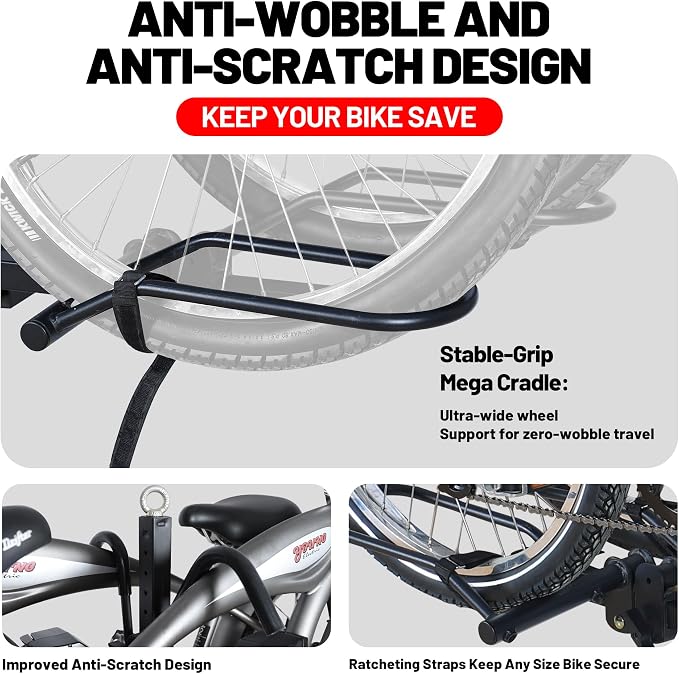 Young Bike Rack Hitch for Car - 200LB 2-Bike Rack Hitch Mount Platform Style - Image 4