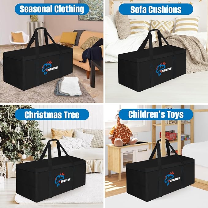 SIRUITON 51.2”L x 15.7”W x 23.6”H Outdoor Cushion Storage Bag, Patio Furniture - Image 6