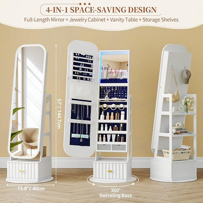 61" Full Length Mirror Jewelry Cabinet - Image 3