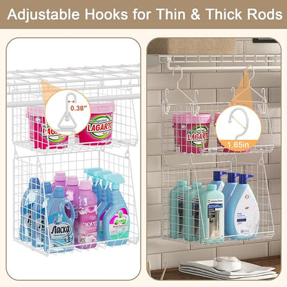 Sonyabecca 5-Tier Hanging Laundry Basket Organizer: Foldable Wire Shelf Basket - Image 2
