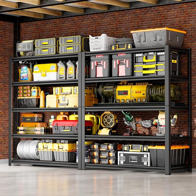 72''H Garage Shelving Heavy Duty, 2500LBS Storage Shelves, 5-Tier Adjustable by Qxdyt