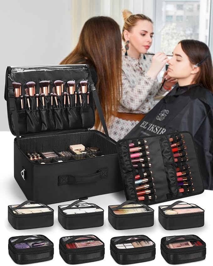 Relavel Extra Large Makeup Case Professional Cosmetic Storage Organizer Box - Image 3