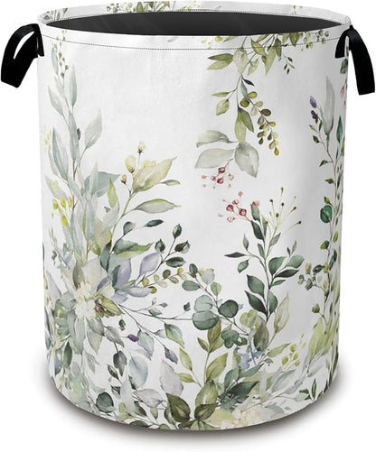 Laundry Basket, Sage Eucalyptus Collapsible Laundry Baskets by Unknown