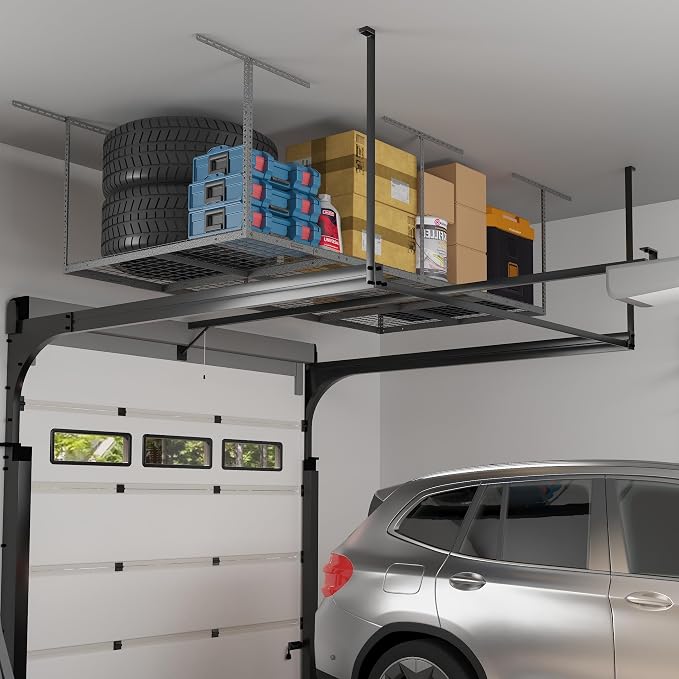 FLEXIMOUNTS 4x8 Overhead Garage Storage Rack, Adjustable Organization System - Image 2