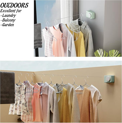 Retractable Clothesline Indoor, Non-Sagging Clothes Line Retracting Outdoors - Image 7