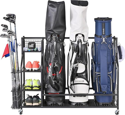 Mythinglogic Golf Storage Garage Organizer, Golf Bag Storage Stand and Other by Mythinglogic