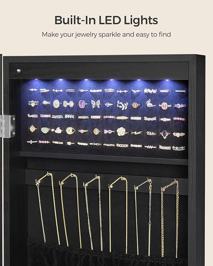 SONGMICS Hanging Jewelry Cabinet, Wall-Mounted Cabinet - Image 5