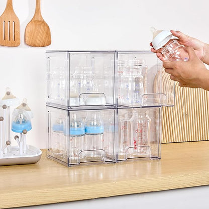 Vtopmart 8 Pack Stackable Under Sink Organizer Drawers, Baby Bottles, Cleaning - Image 2
