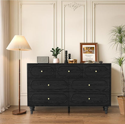 ORRD 7 Drawer Fluted Dresser for Bedroom, Mid Century Modern Chest of Drawers - Image 6