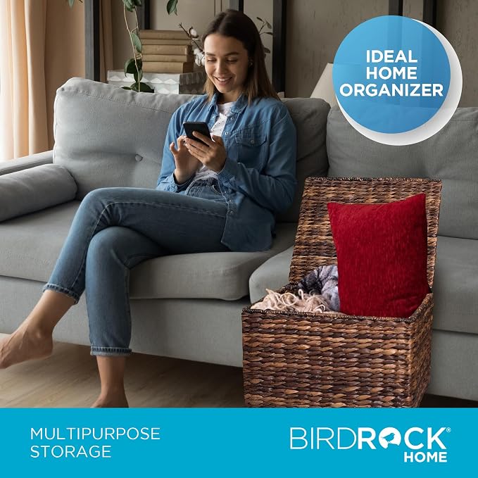 BIRDROCK HOME Seagrass Rolling File Cabinet - Image 5