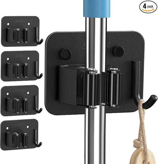 4 Pack Mop and Broom Holder Wall Mount by Unknown