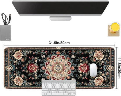 Vintage Persian Carpet Mouse Pad – Large Extended Desk Mat 31.5 x 11.8 in – - Image 8