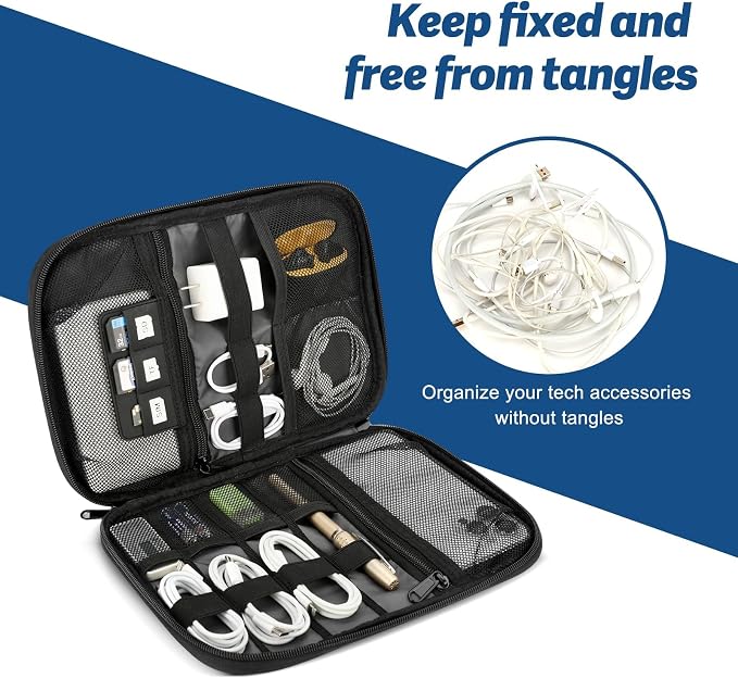 Electronic Organizer Travel Case, All-in-One Portable Cable Organizer Bag - Image 2