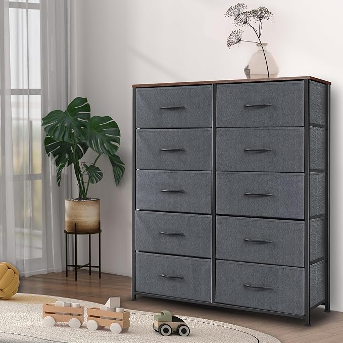 Dresser for Bedroom with 10 Drawers, Chest of Drawers, Storage Drawers - Image 2