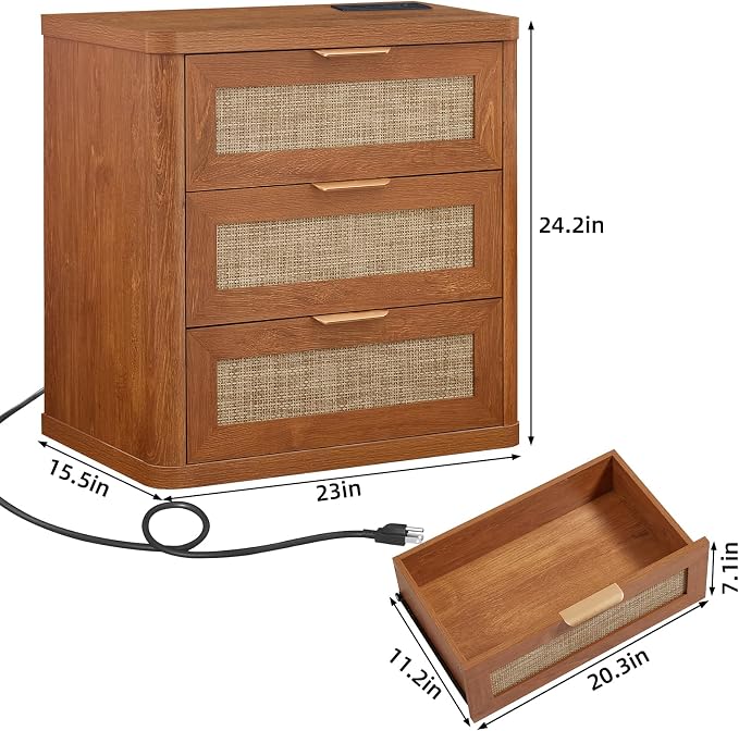 LEYAOYAO Rattan Night Stand - Image 2