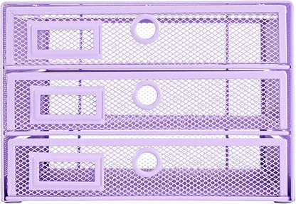 Annova Desk Organizer Wire Mesh 3 Tier Sliding Drawers Paper - Image 4