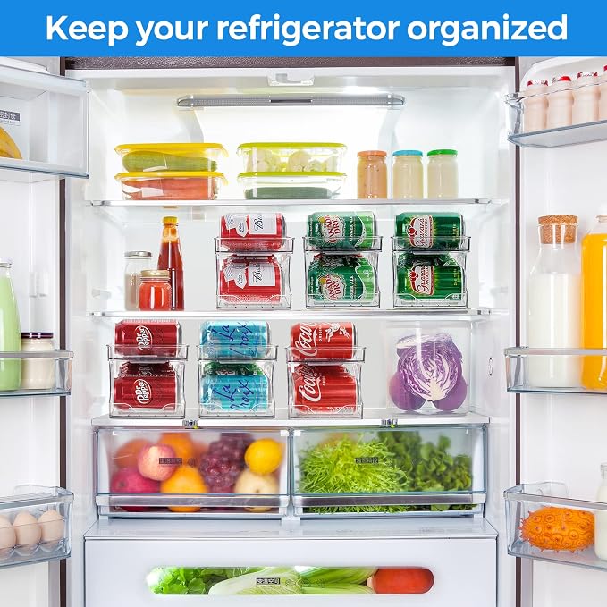 Rolling Soda Can Organizer for Refrigerator Can Dispenser for Beer Soda Seltzer - Image 4