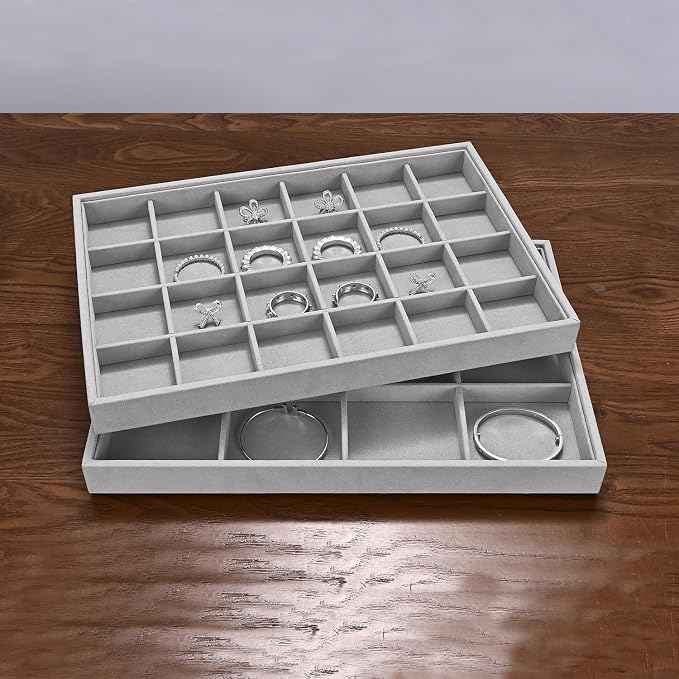 24 Grids Jewelry Tray Earring Organizer Tray Ring Earrings Holder Jewelry - Image 9