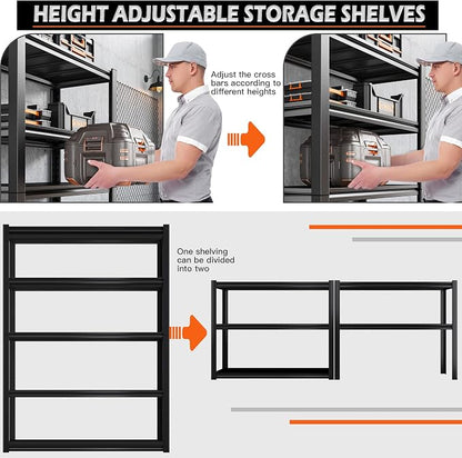 REIBII Garage Shelving Heavy Duty 2500LBS Storage Shelves 40" W Garage Shelves - Image 6