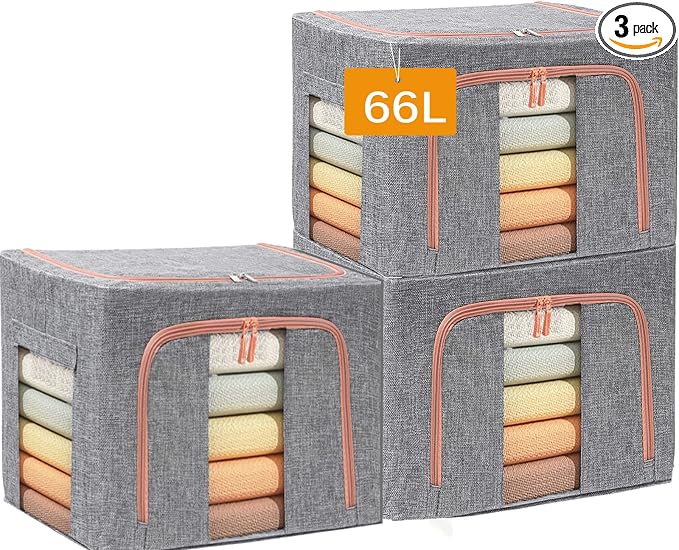 Large Capacity Clothes Storage Bags, Stackable Storage Organizer by SWEERI