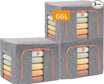 Large Capacity Clothes Storage Bags, Stackable Storage Organizer by SWEERI