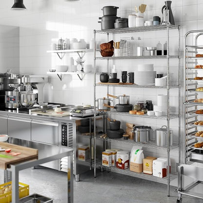 14" Deep x 48" Wide x 86" Height Wire Shelving Kit | 6-Tier | NSF Commercial - Image 2