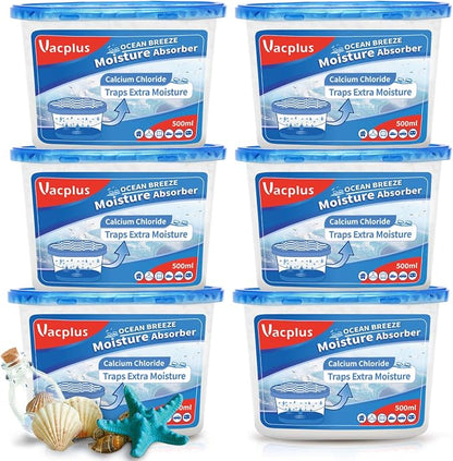 Vacplus Moisture Absorbers 6 Pack, 10.5 Oz Portable Humidity Absorber Boxes by Vacplus