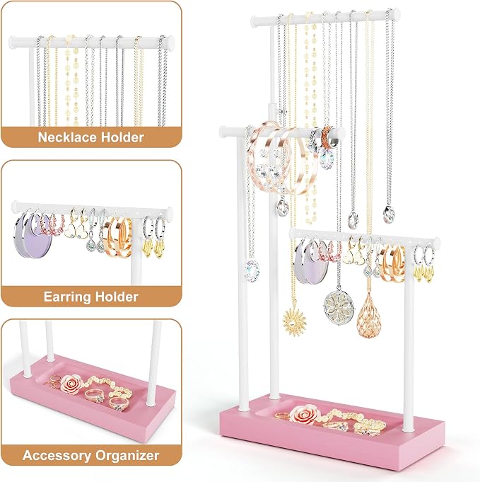 SRIWATANA Jewelry Organizer Stand, Extra Tall Necklace Holder Jewelry Holder - Image 5