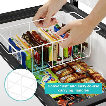 17.5 Inch Chest Freezer Organizer Storage Baskets Bins Metal Wire, Settle - Image 3