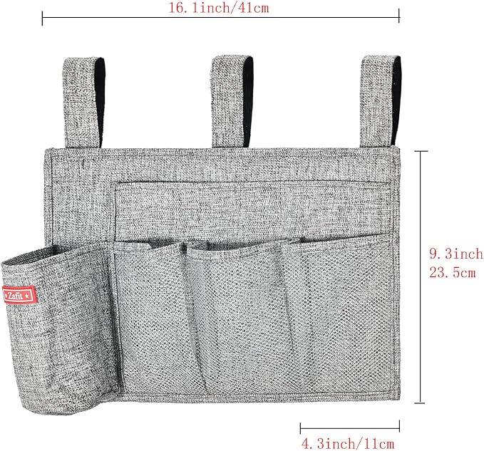 Linen Bedside Caddy, Bedside Storage Organizer - Image 3